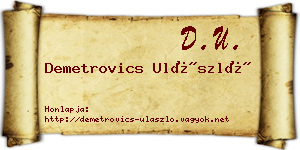 Demetrovics Ulászló névjegykártya